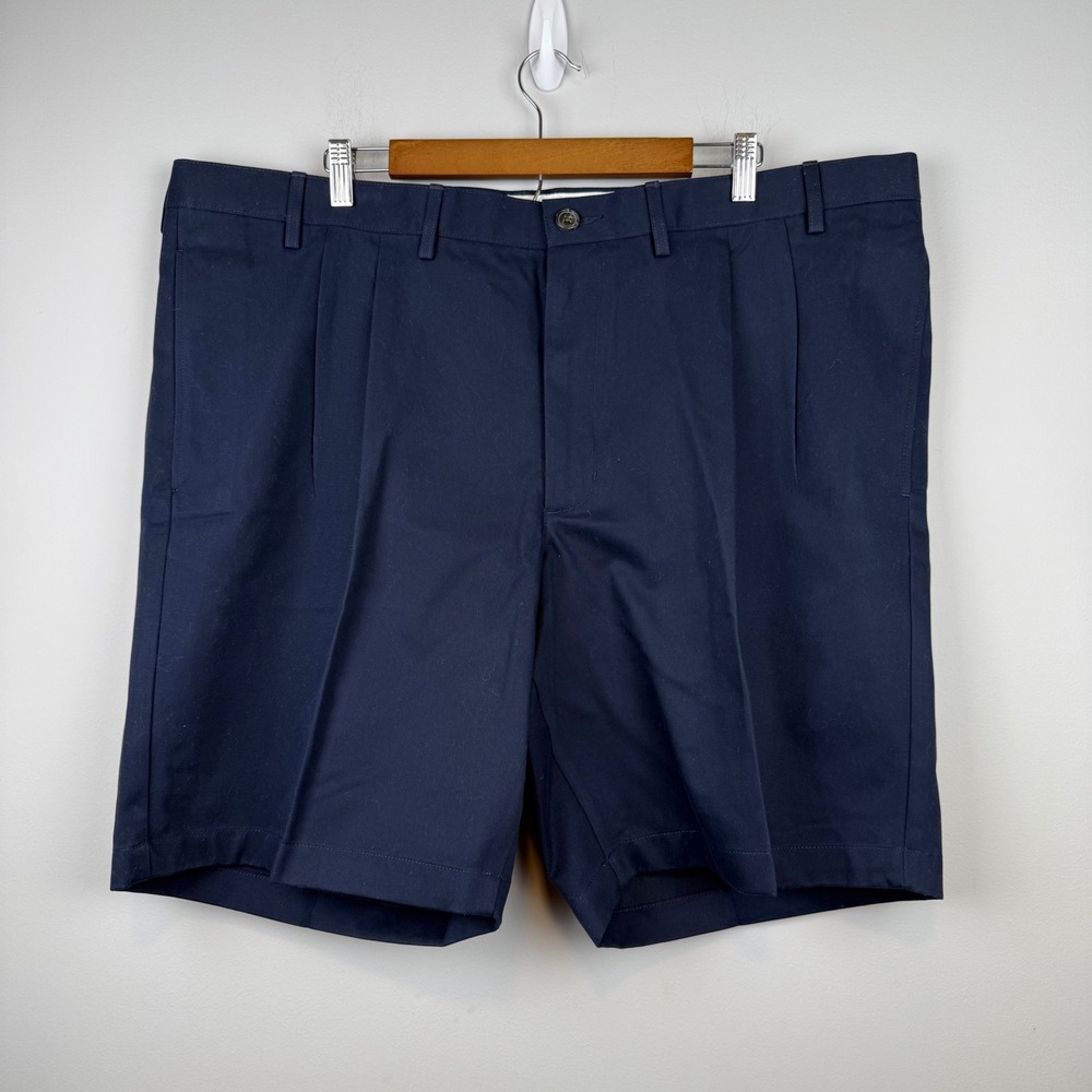 2 Pack Lands' End Mens Chino Shorts 44 Traditional Dbl Pleated Old Money Golf - Picture 4 of 15